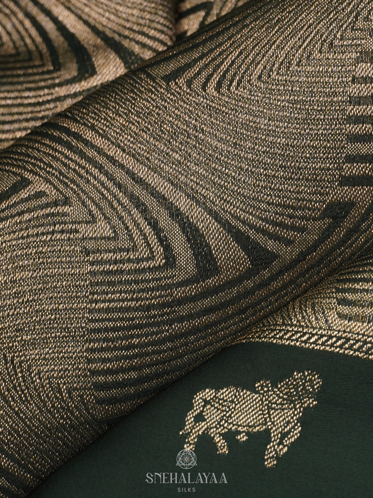 Forest Green Banaras Saree