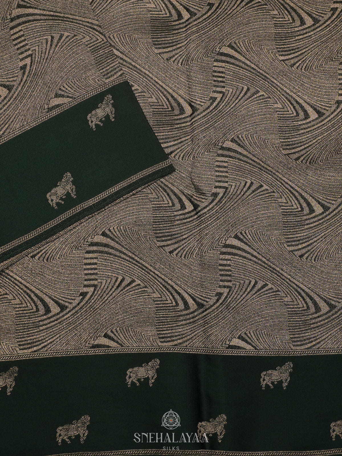 Forest Green Banaras Saree