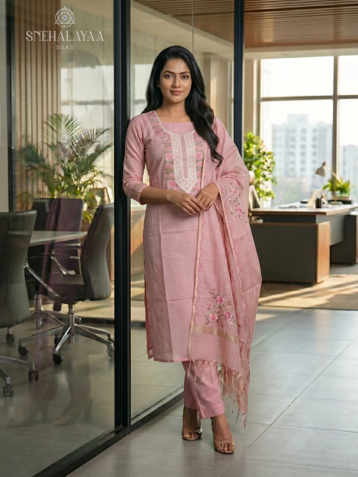 Pink Kota 3-Piece Salwar Suit Material