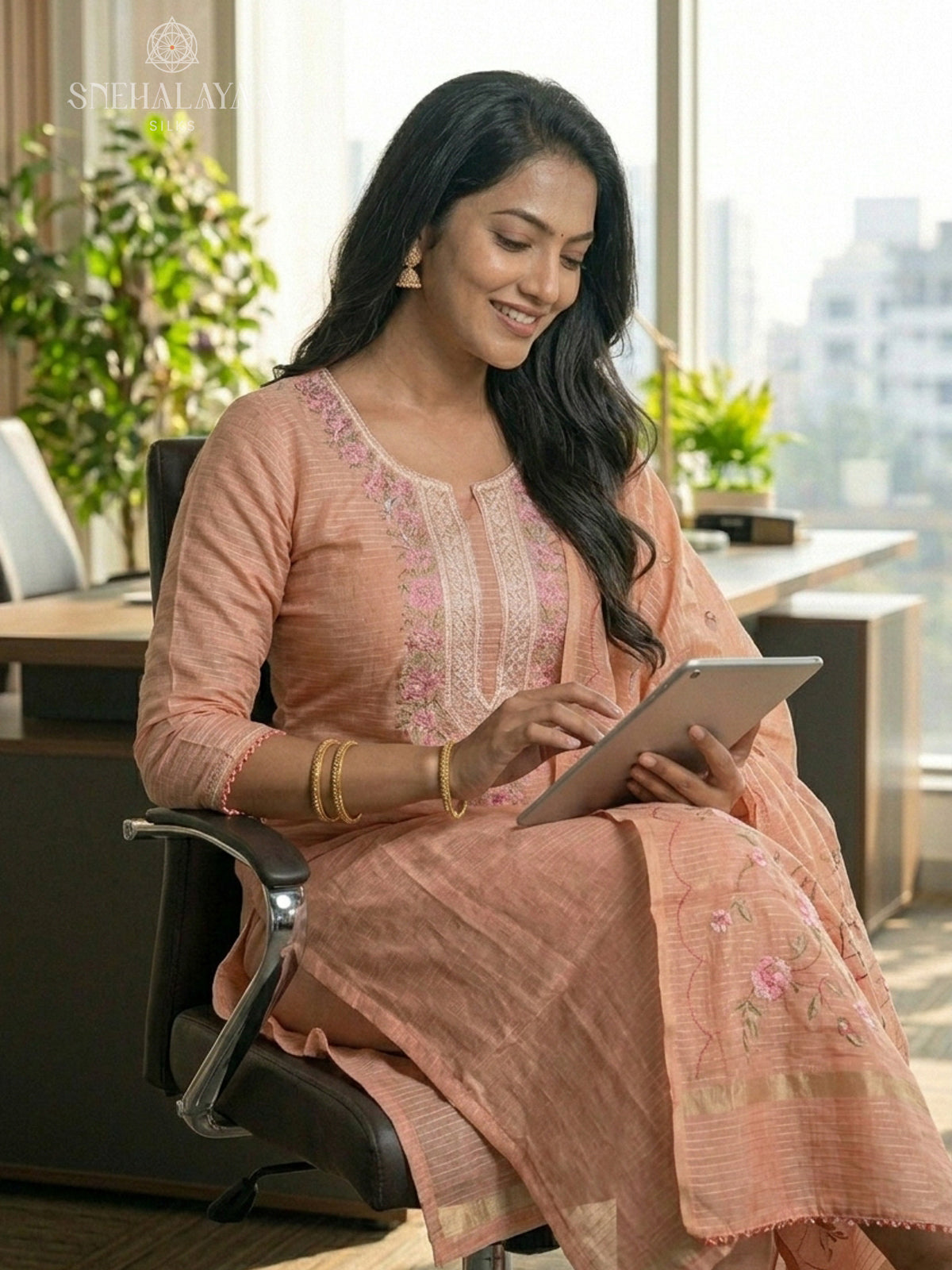 Peach Kota 3-Piece Salwar Suit Material