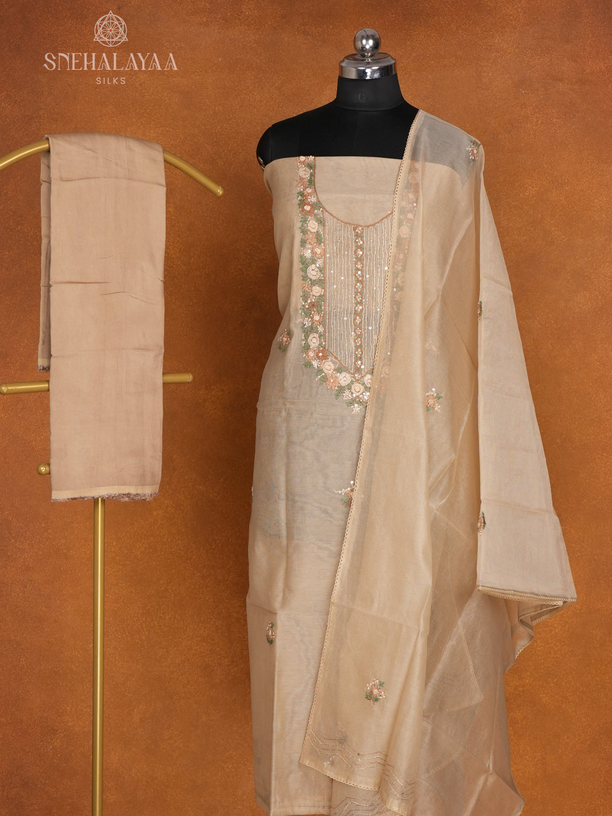 Pale Yellow Kota 3-Piece Salwar Suit Material