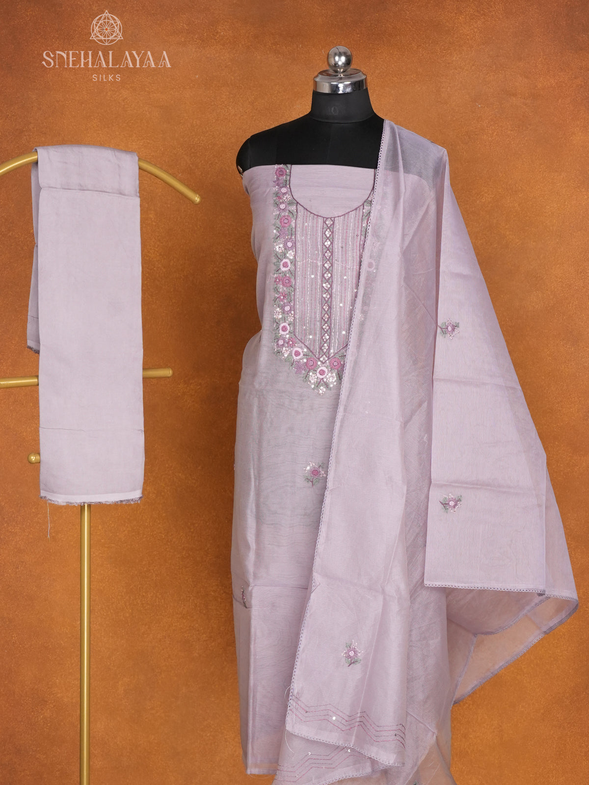 Lilac Kota 3-Piece Salwar Suit Material