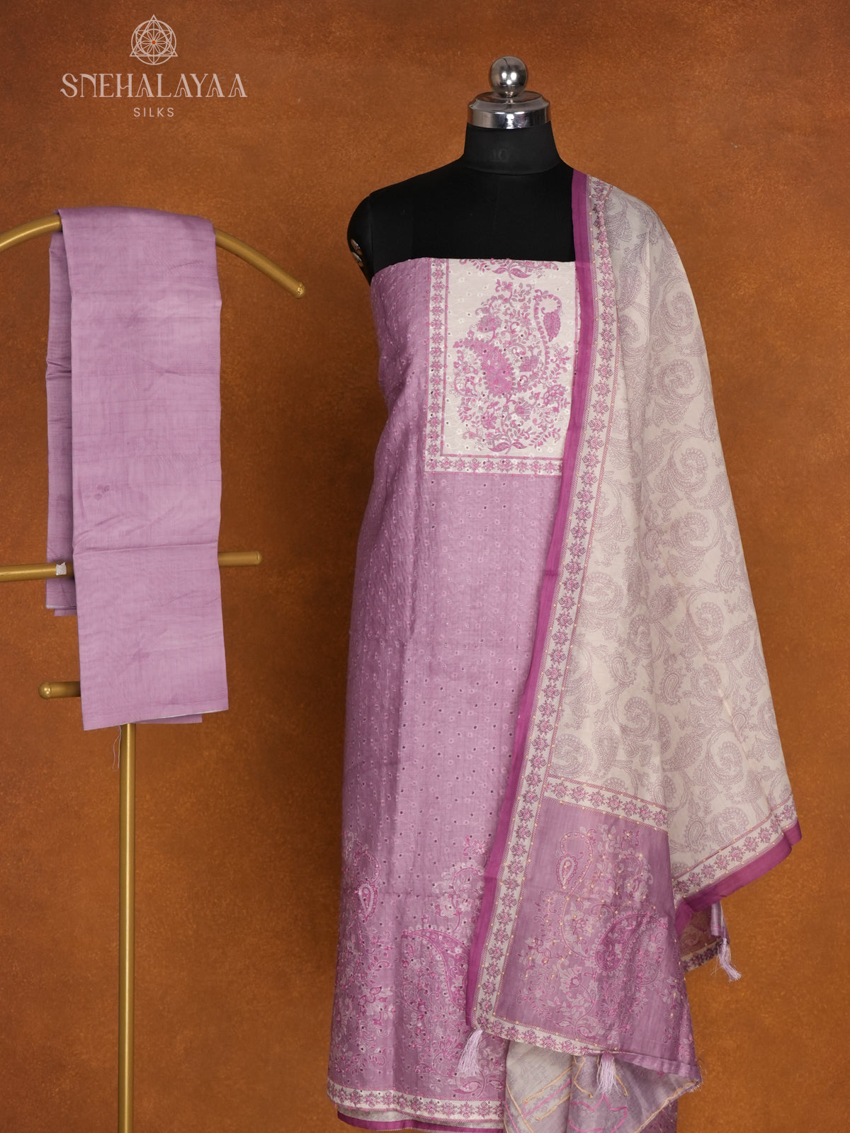 Pink Hakcoba Silk 3-Piece Salwar Suit Material