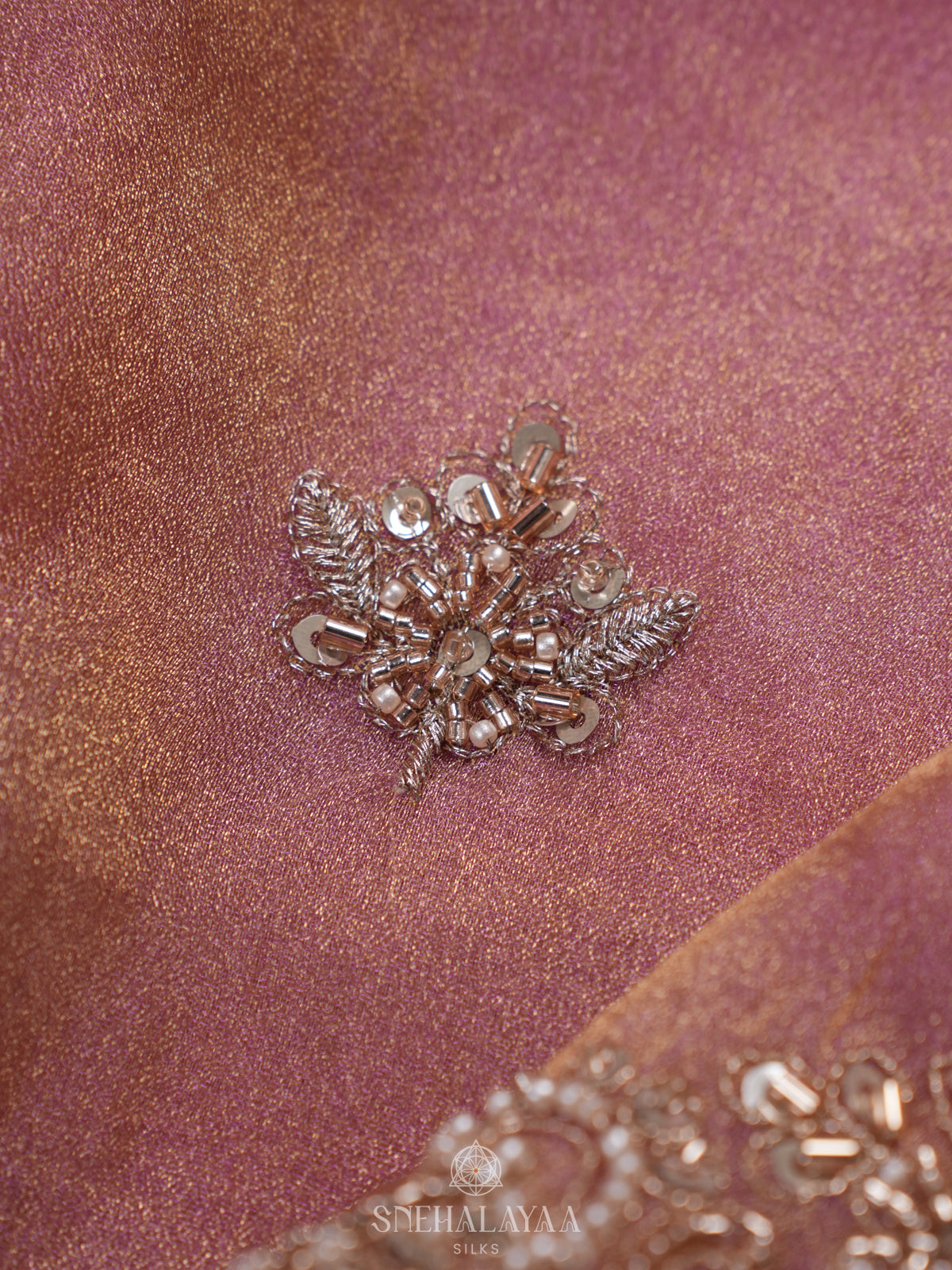 Rose Pink Designer Saree