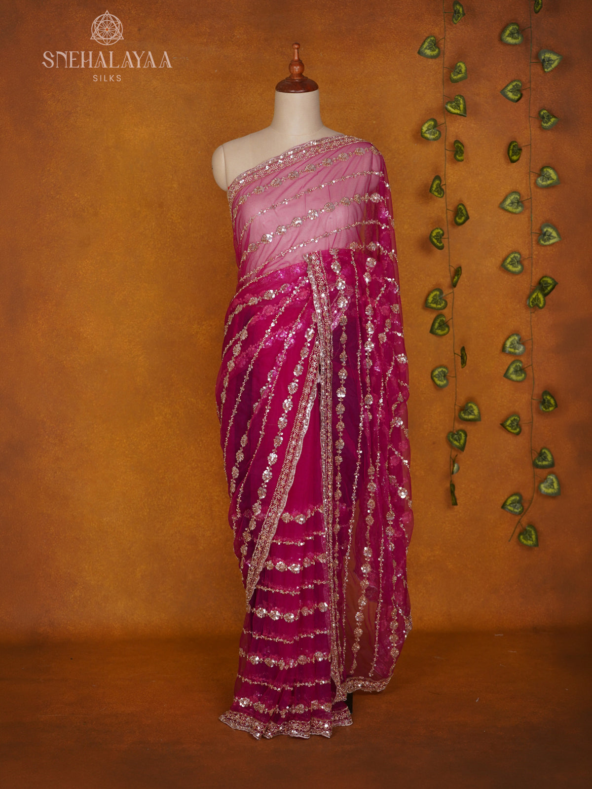Pink Designer Saree