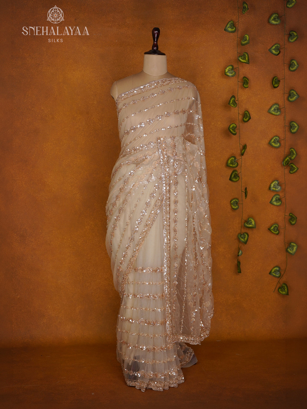 Pale Yellow Designer Saree