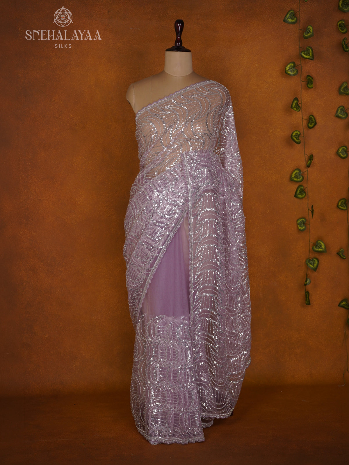 Lavender Designer Saree