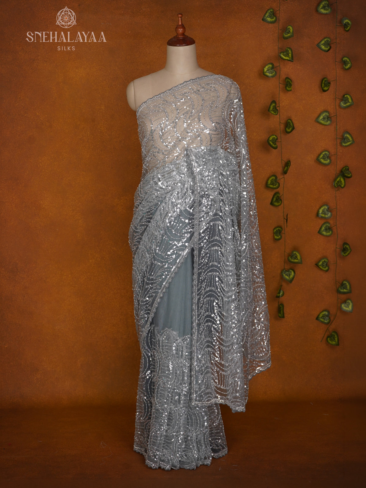 Grey Designer Saree