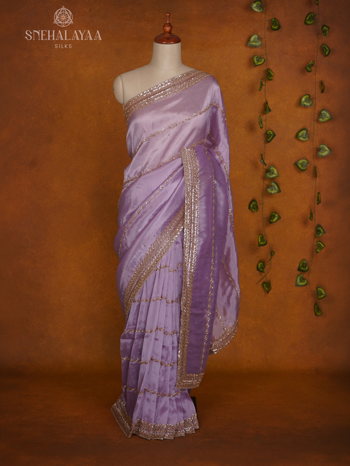 Lilac Designer Saree