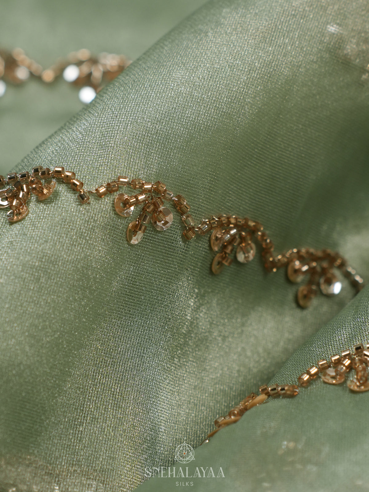Mint Green Designer Saree