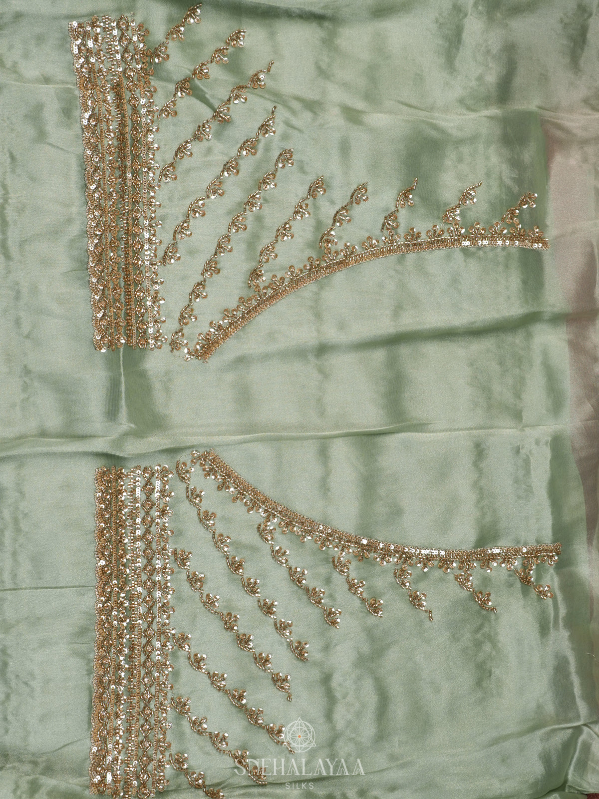 Mint Green Designer Saree