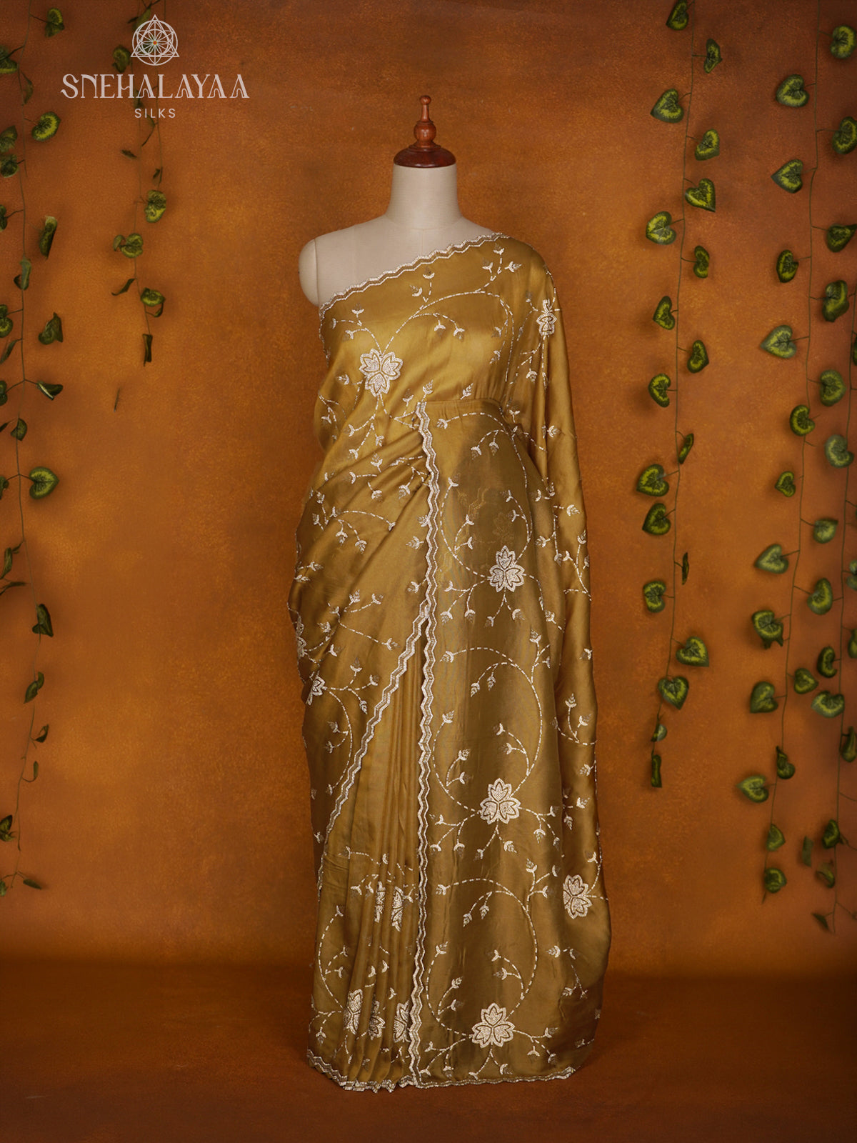Golden Designer Saree