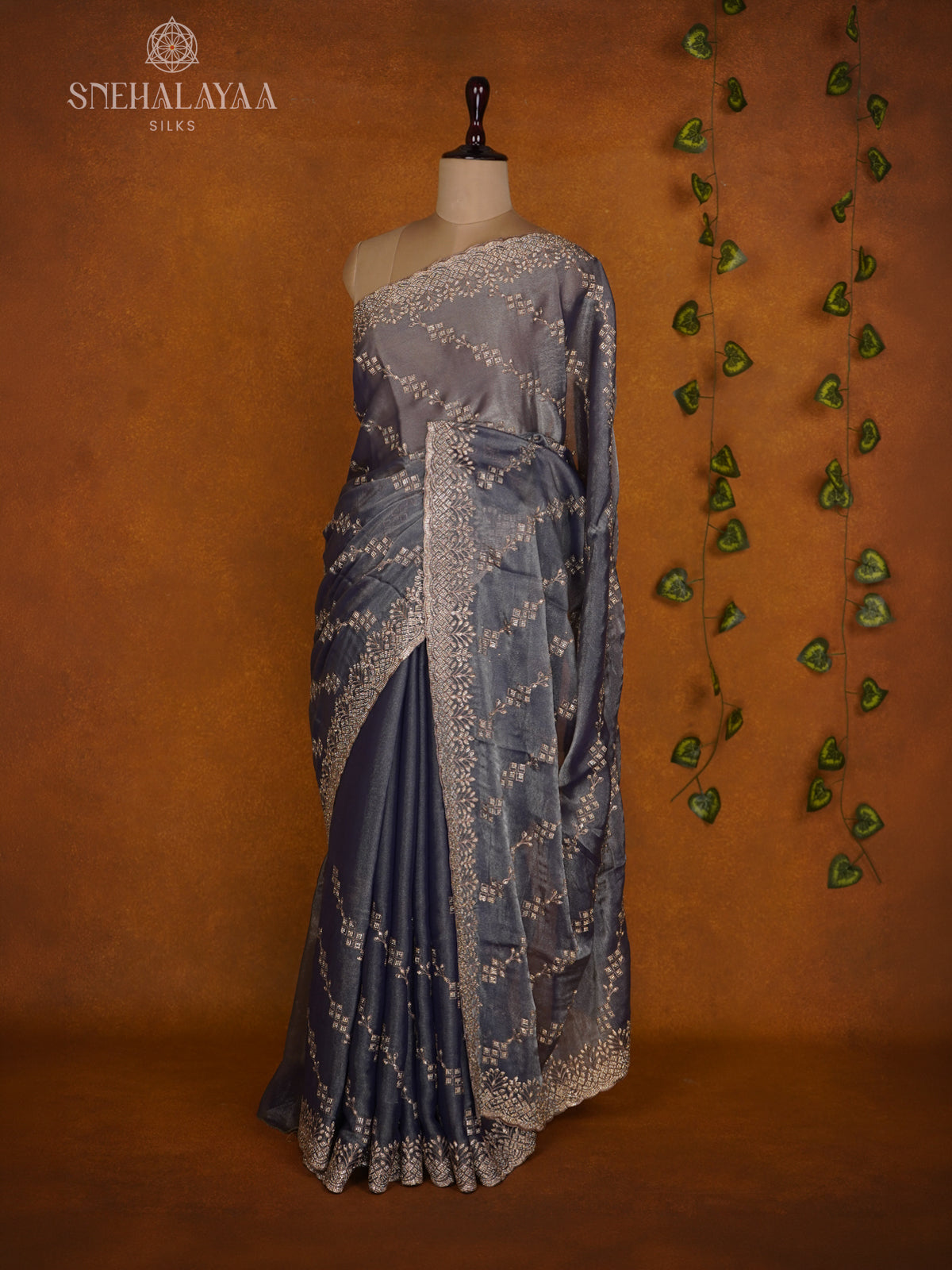 Grey Designer Saree
