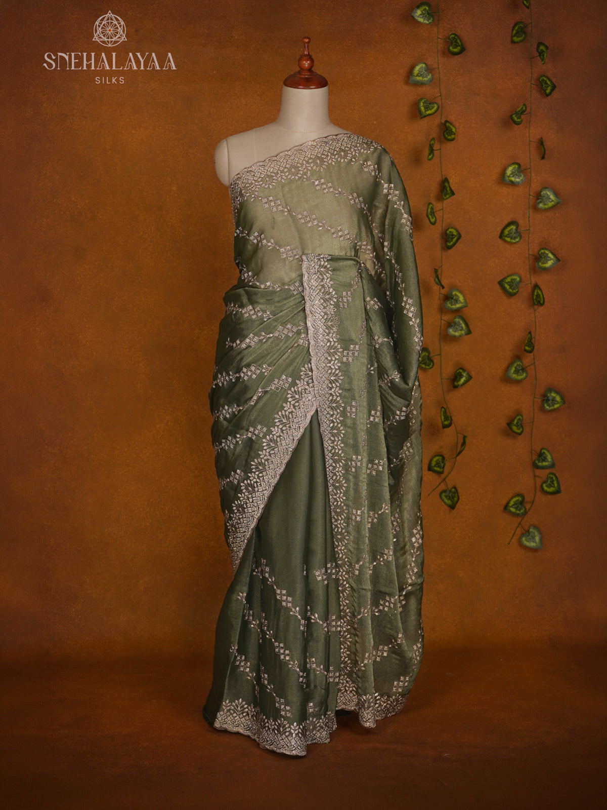 Pale Green Designer Saree