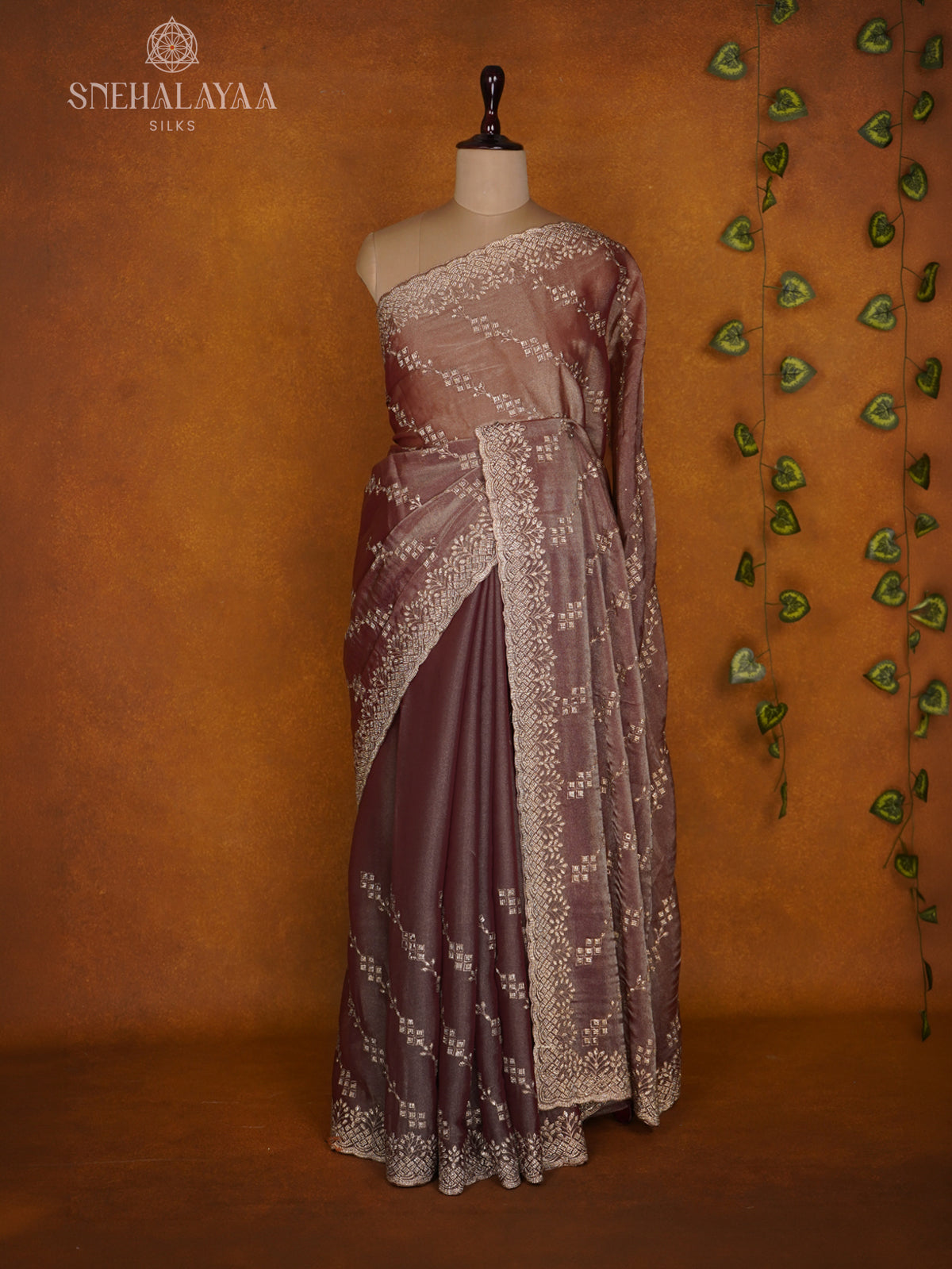 Brown Designer Saree