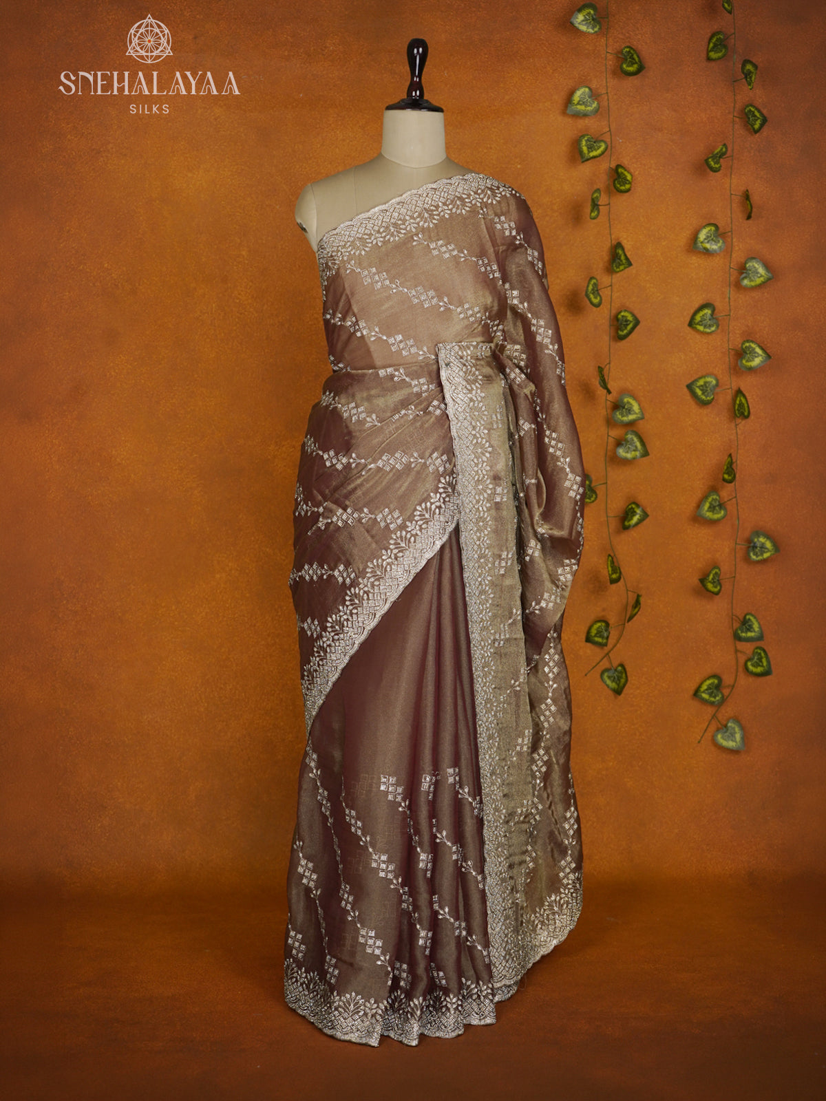 Beige Gold Designer Saree