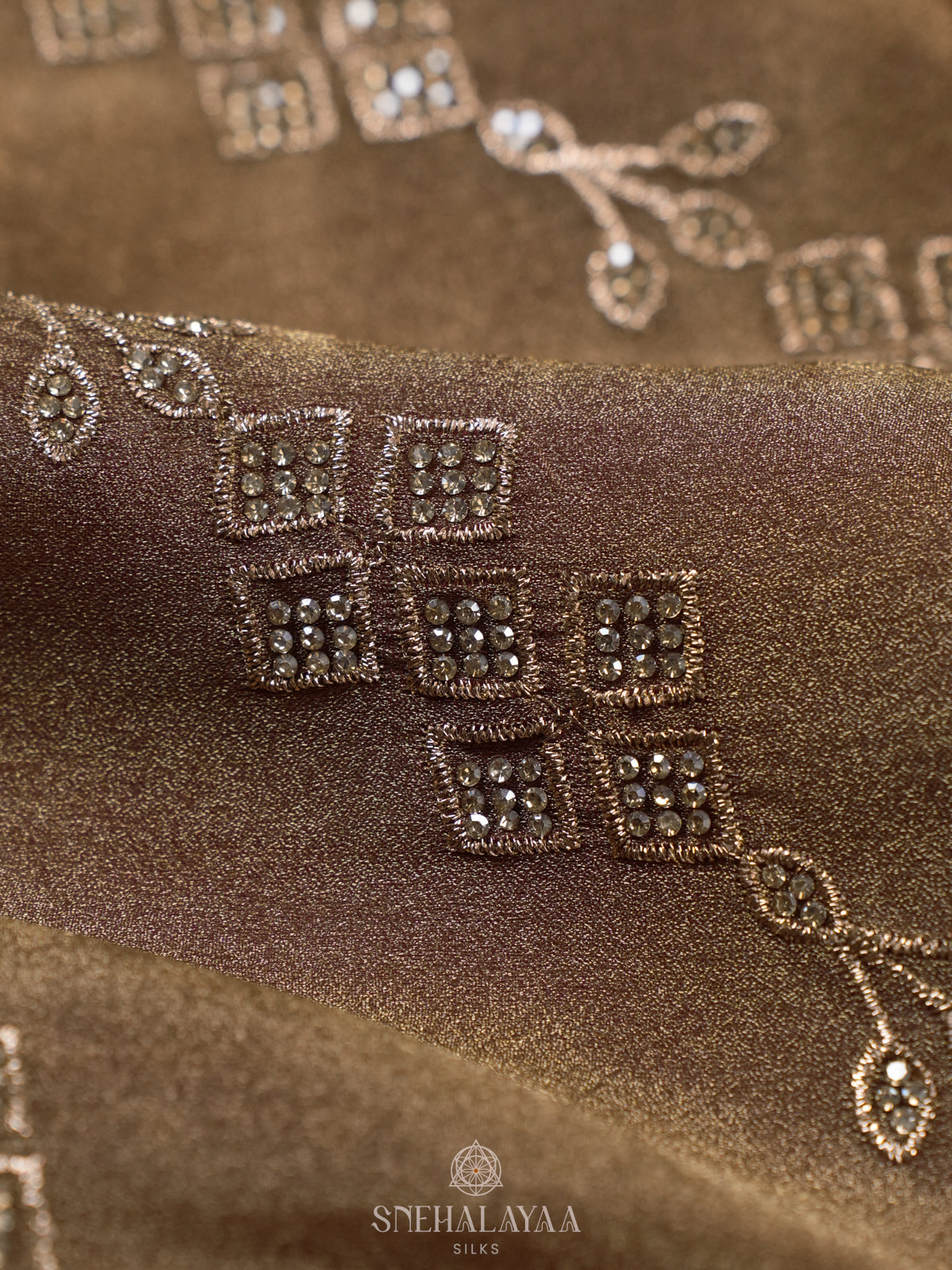 Beige Gold Designer Saree