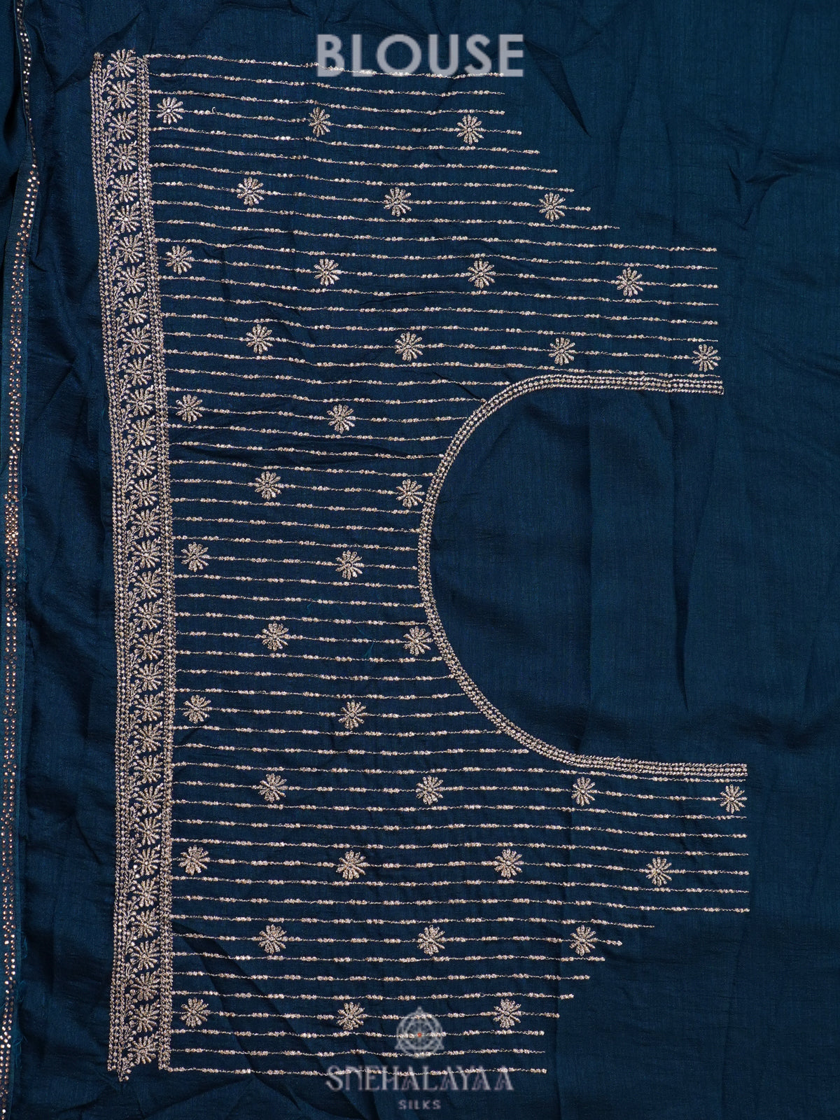 Peacock Blue Designer Saree