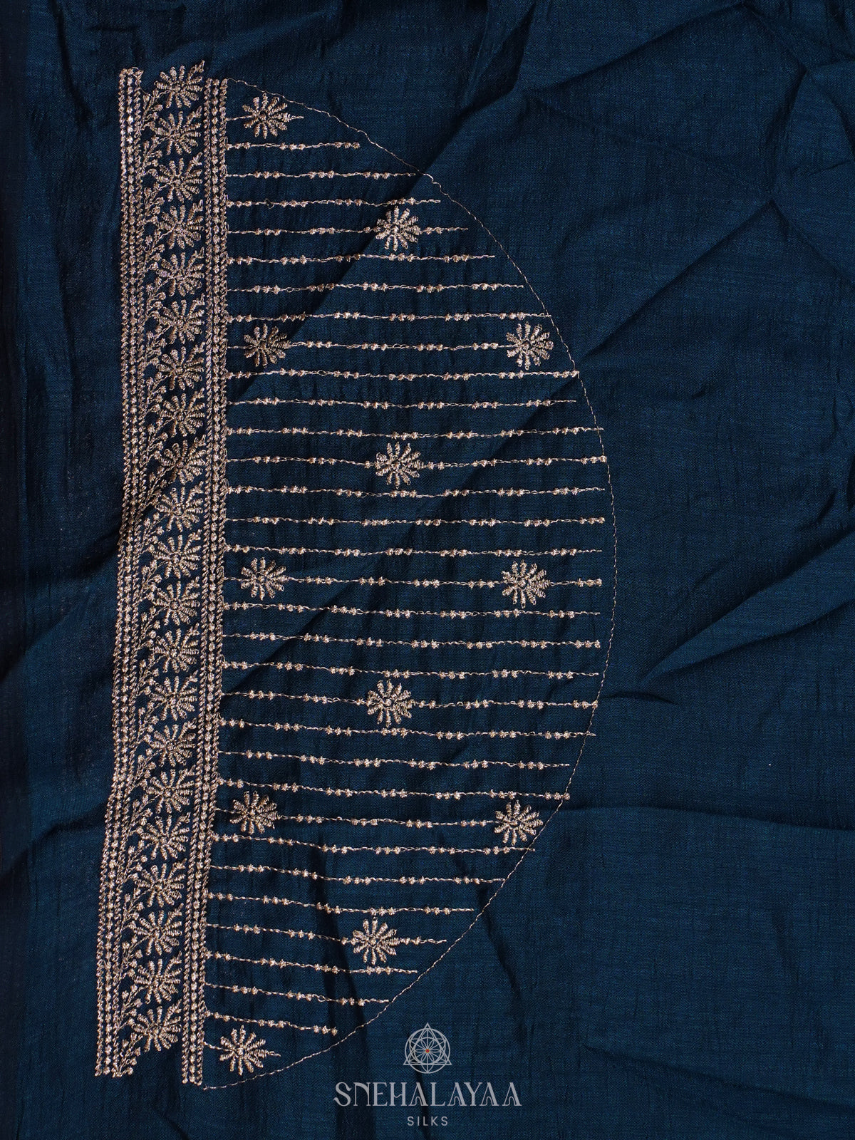 Peacock Blue Designer Saree