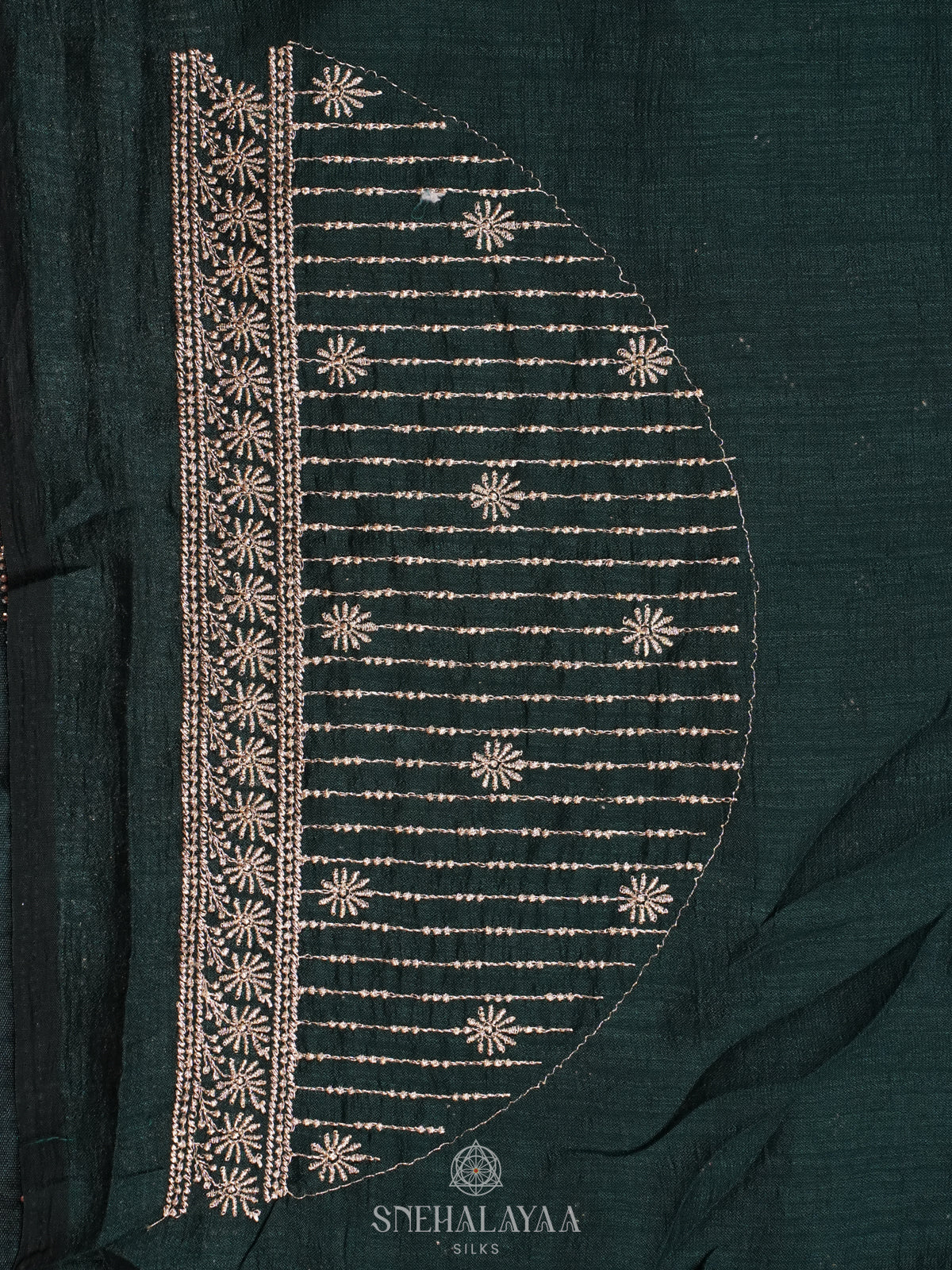 Forest Green Designer Saree