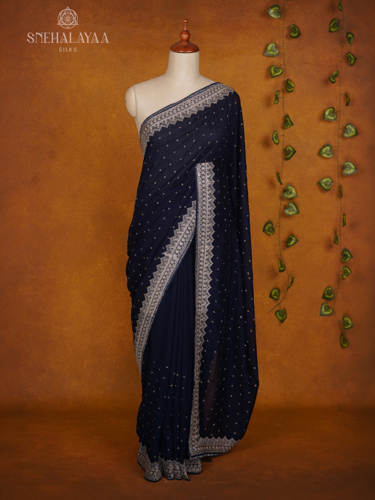 Navy Blue Designer Saree