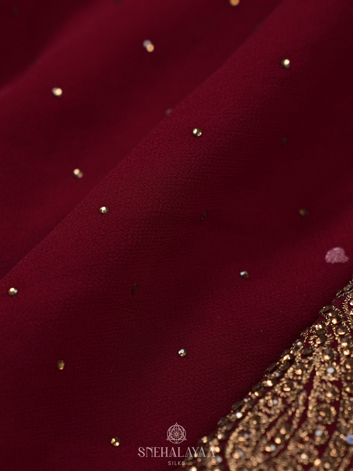 Maroon Designer Saree
