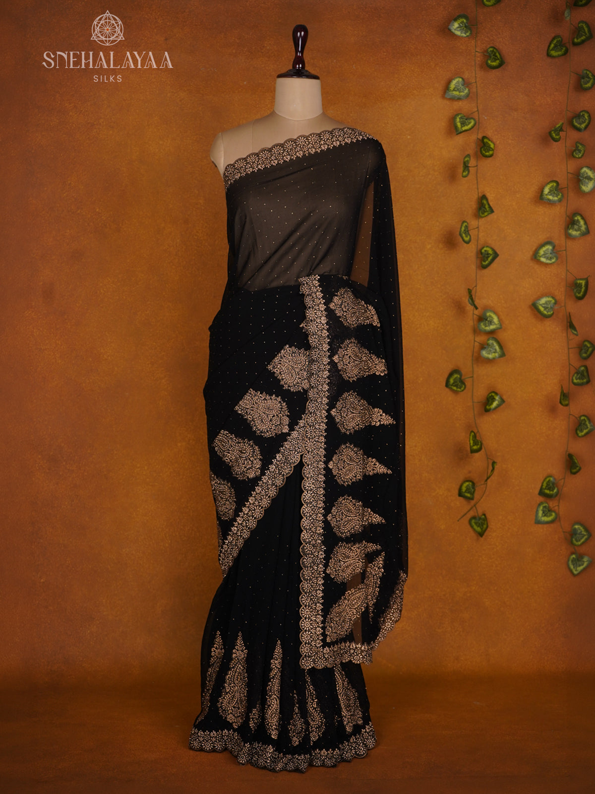 Black Designer Saree