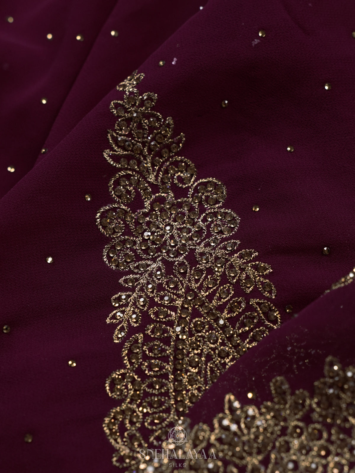 Wine Red Designer Saree