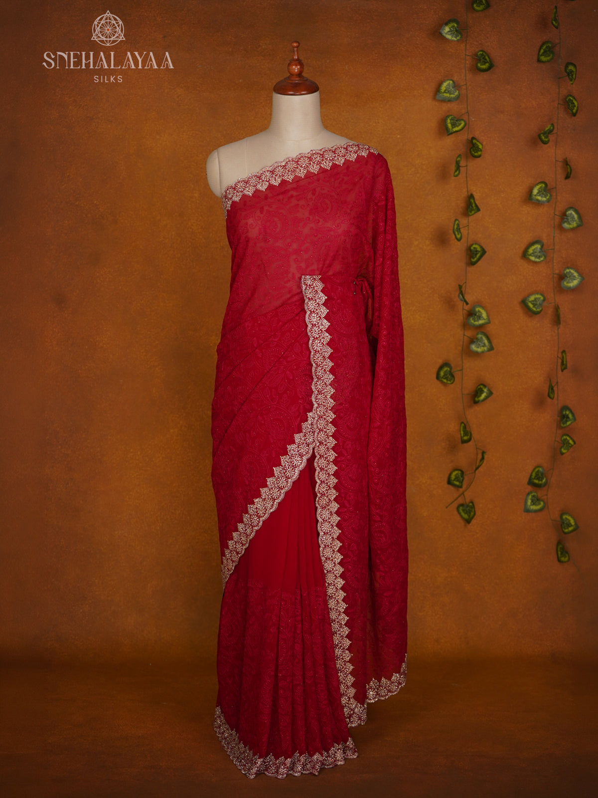 Red  Designer Saree