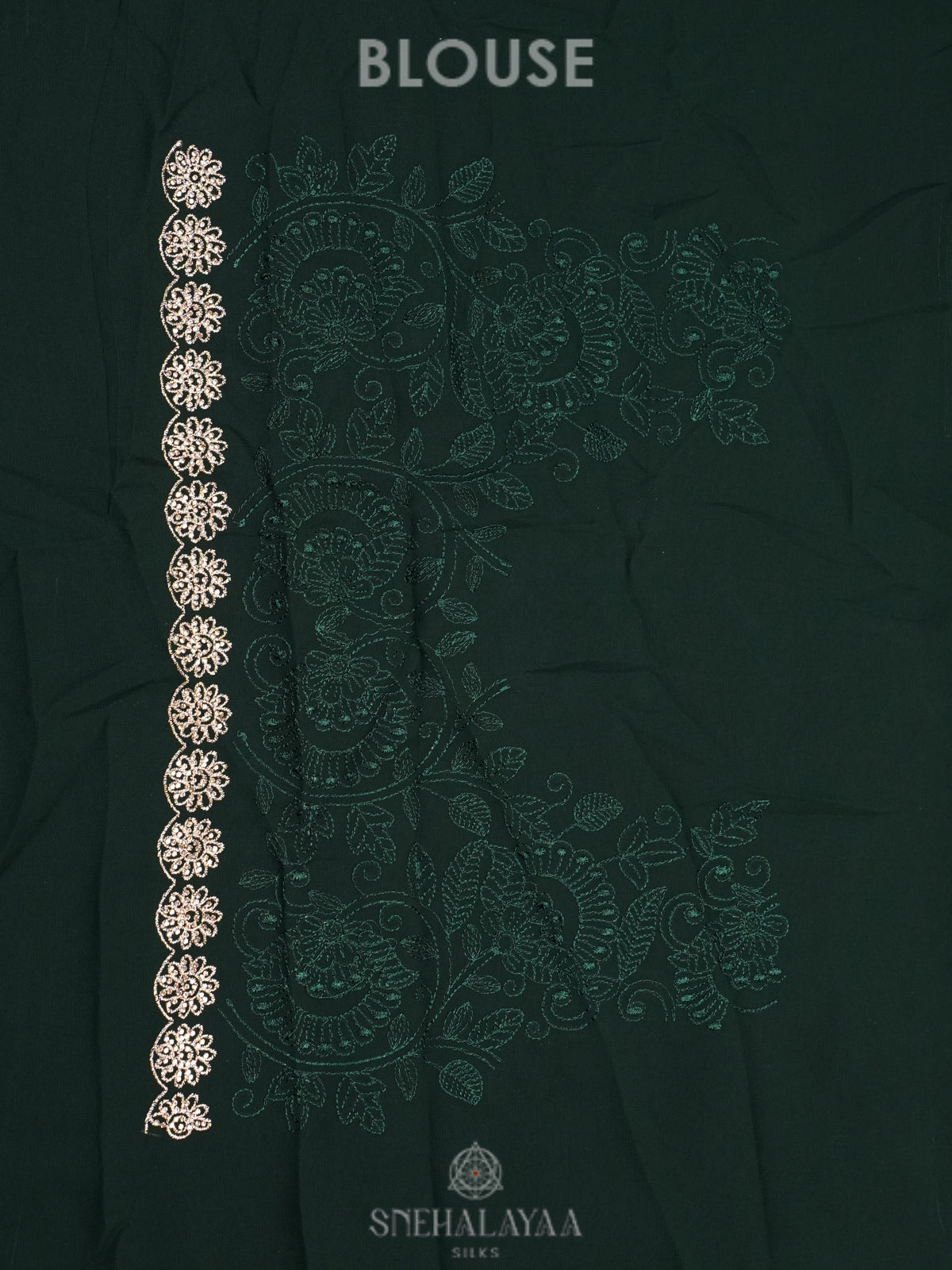 Forest Green Designer Saree
