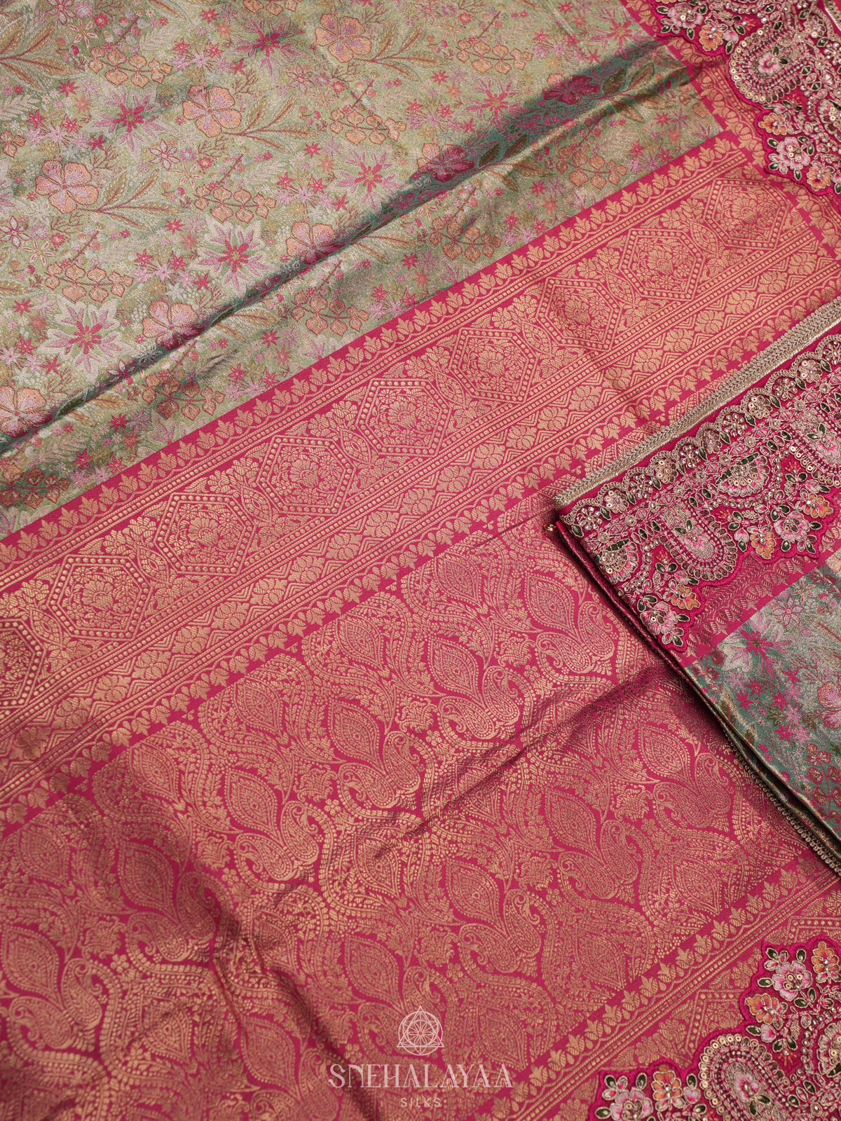 Pale Green Designer Saree
