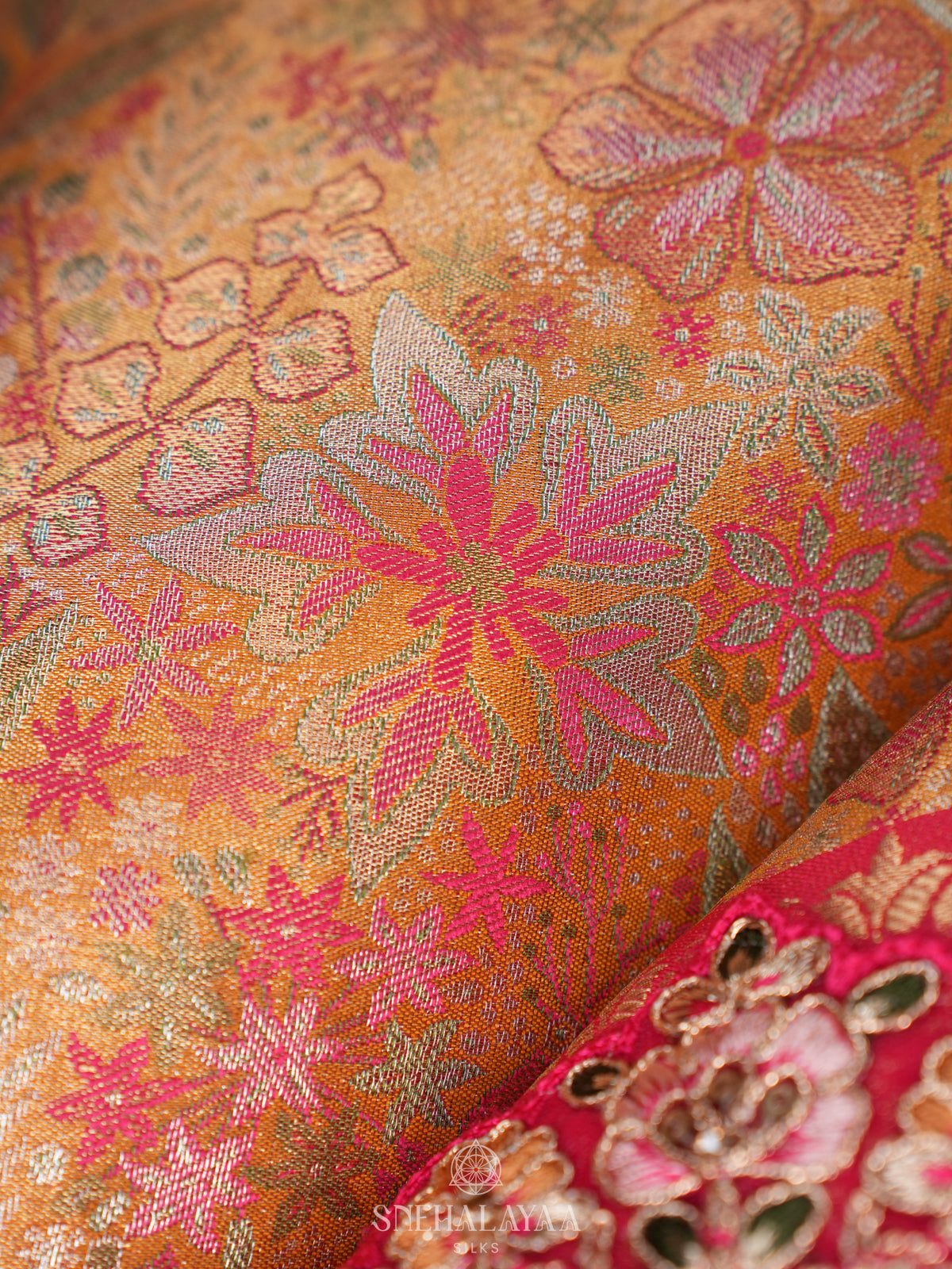 Peach Designer Saree