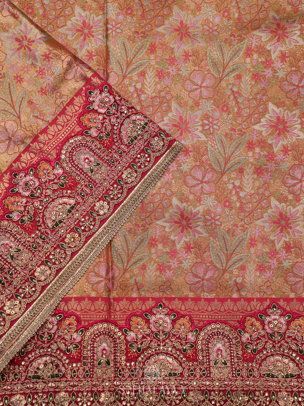 Peach Designer Saree