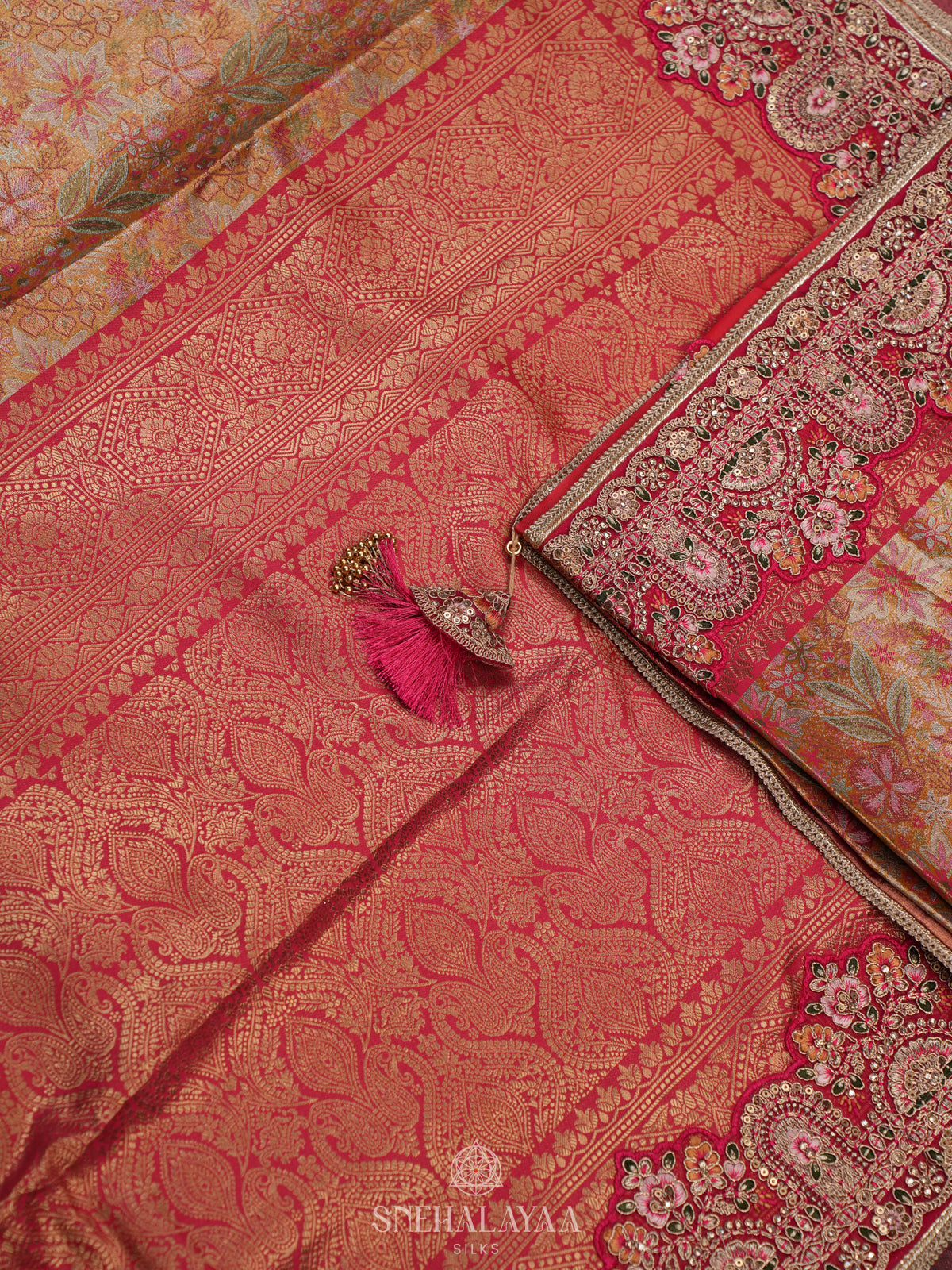 Peach Designer Saree