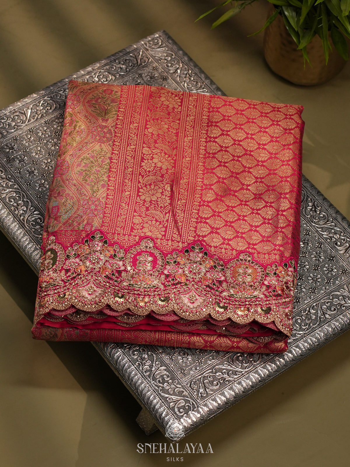 Peach Designer Saree