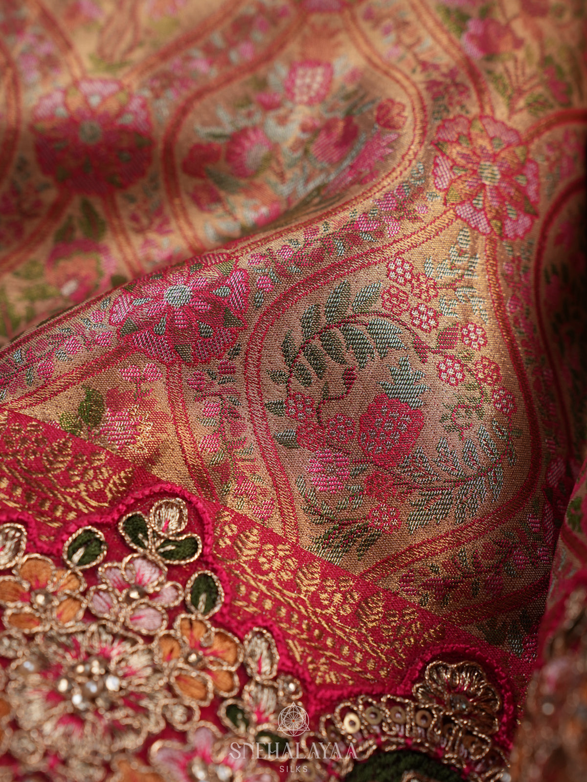 Peach Designer Saree