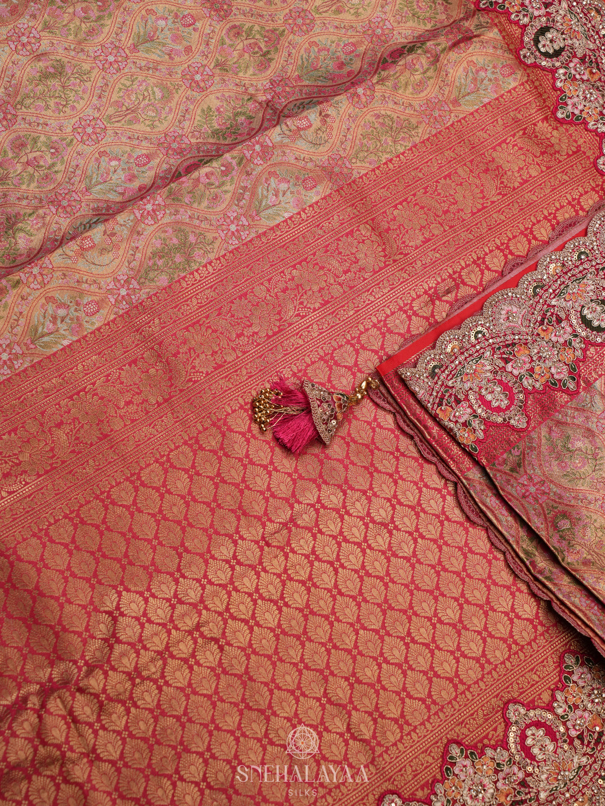 Peach Designer Saree
