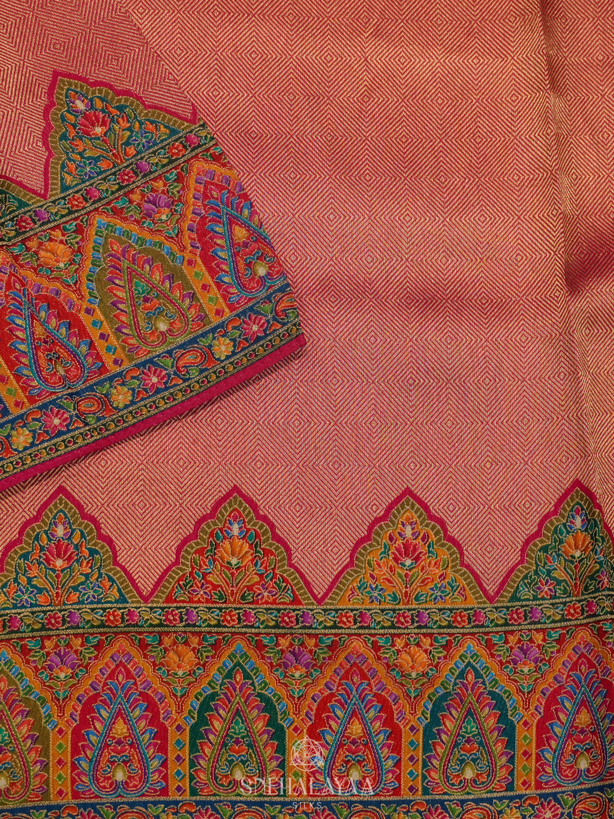 Peach Banaras Saree