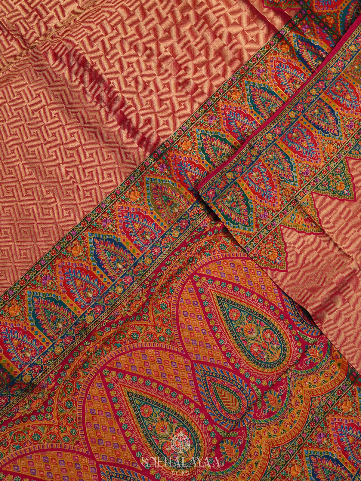 Peach Banaras Saree