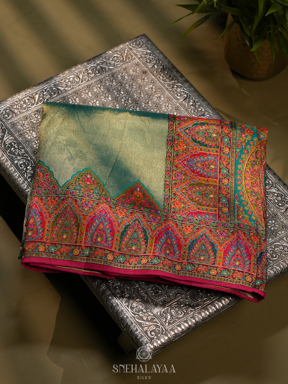 Pistachio Green Banaras Saree