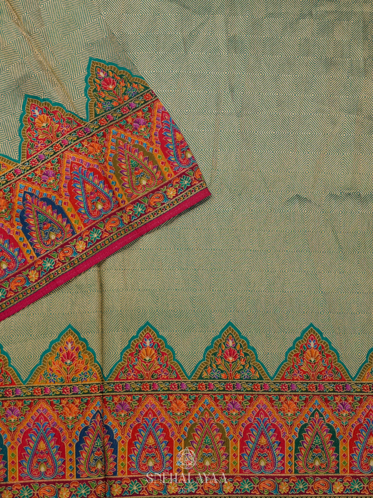 Pistachio Green Banaras Saree