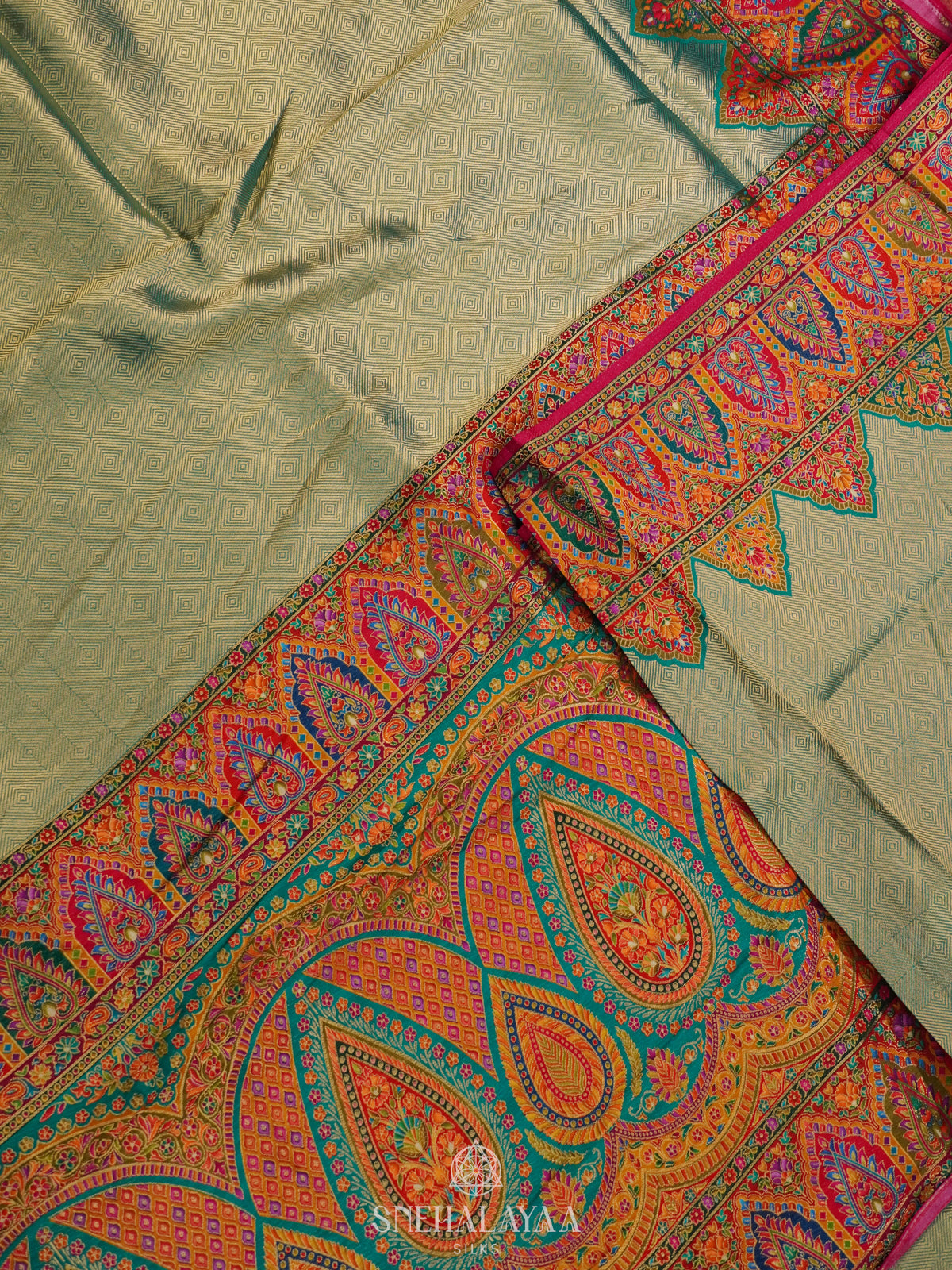 Pistachio Green Banaras Saree
