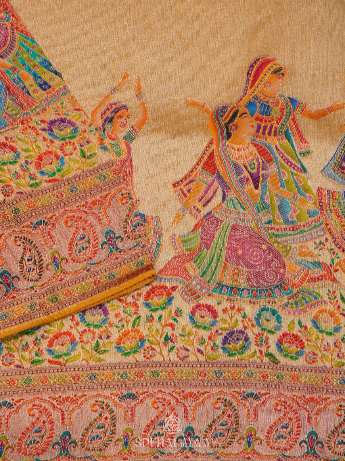 Pale Yellow Banaras Saree