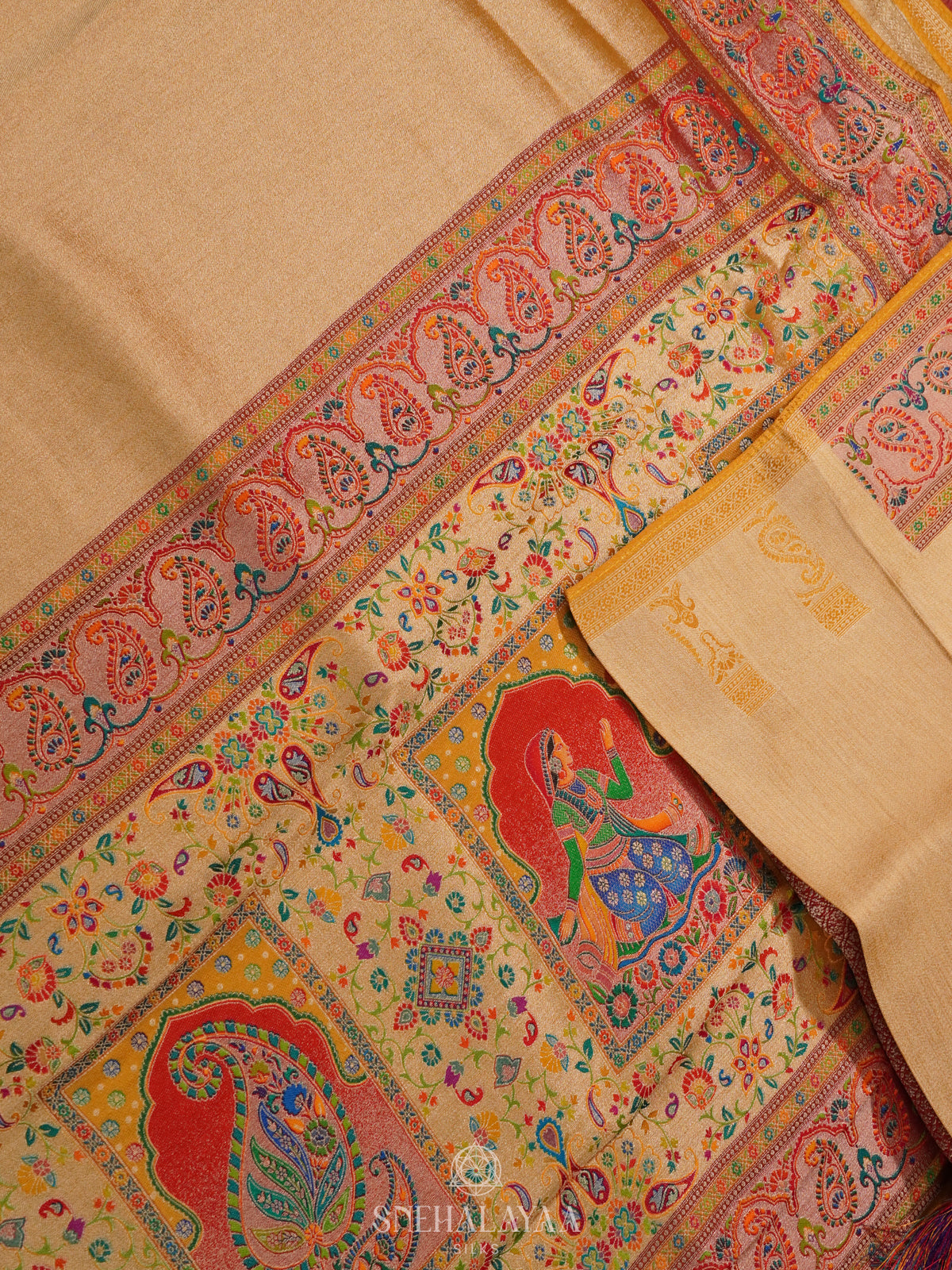 Pale Yellow Banaras Saree