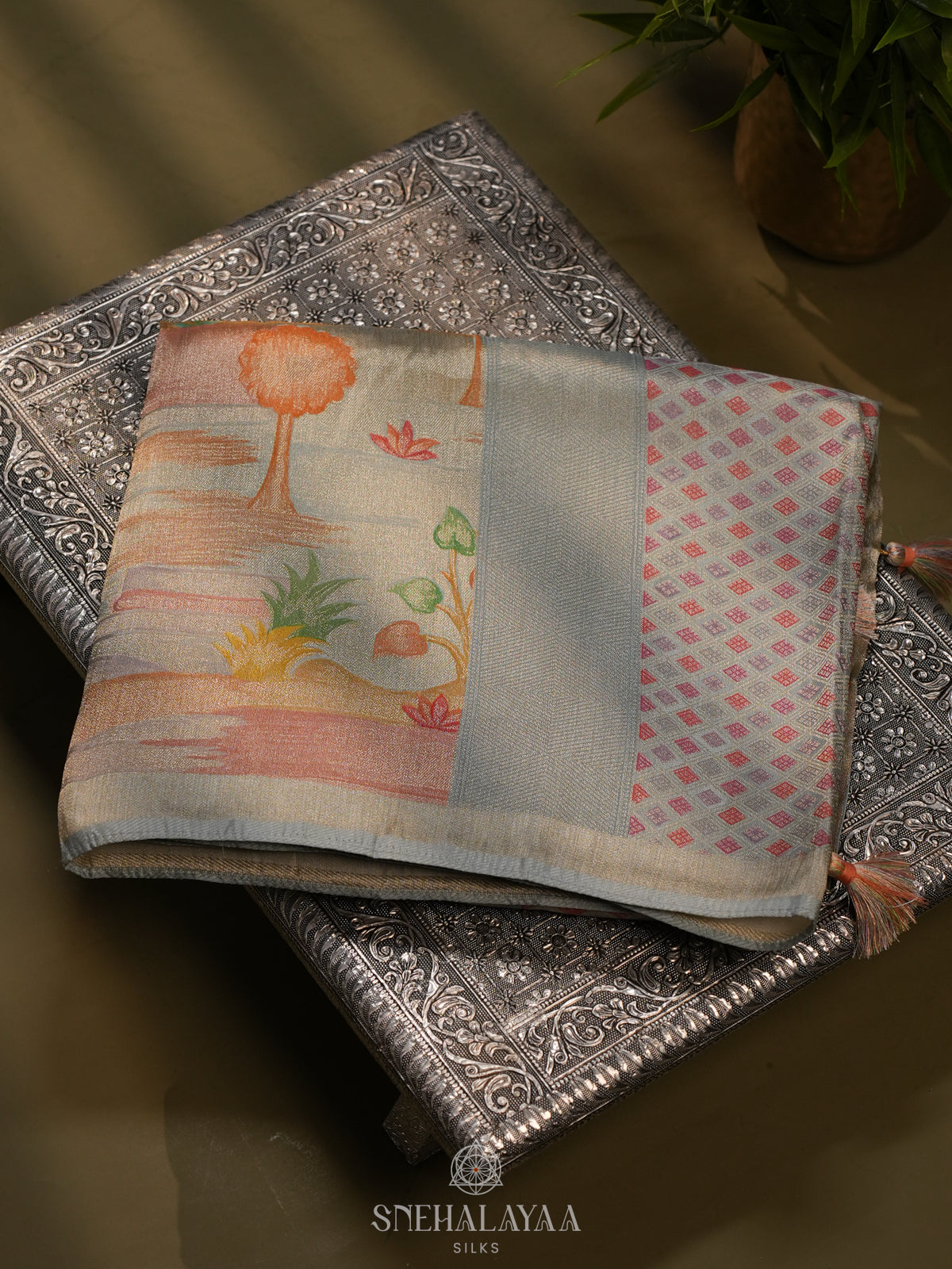 Grey Banaras Saree