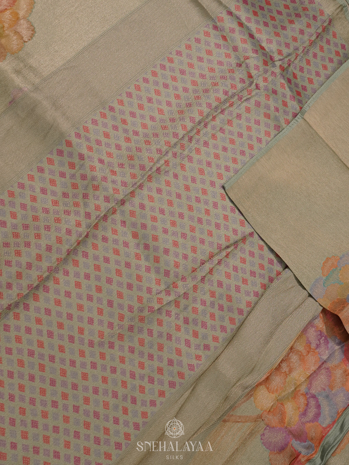 Pale Green Banaras Saree