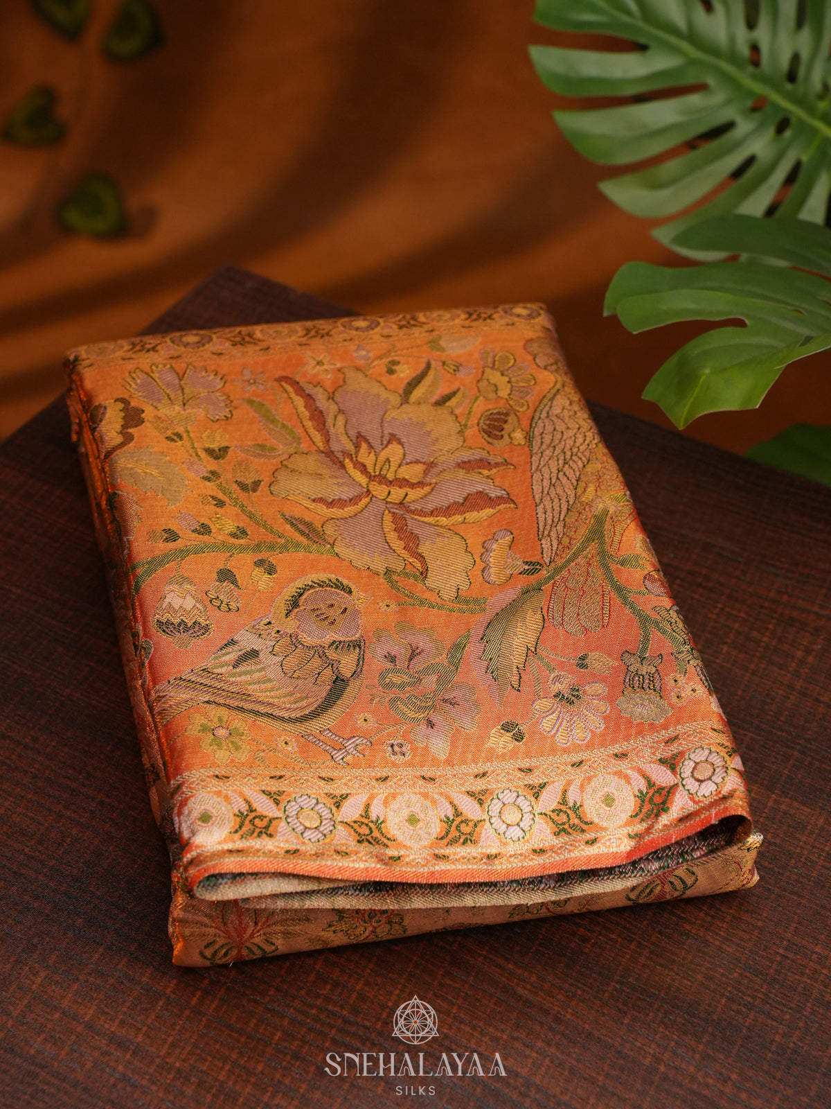 Rose Pink Tissue Kanjivaram Silk Saree