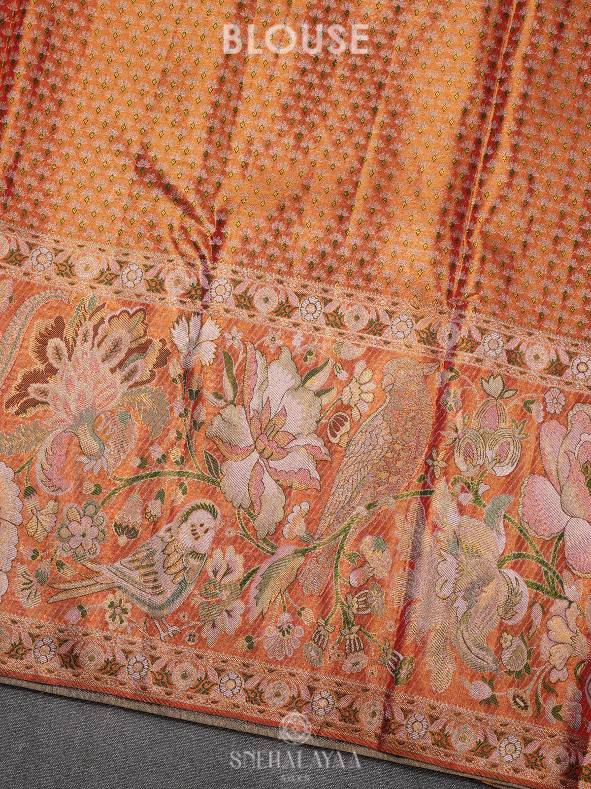 Rose Pink Tissue Kanjivaram Silk Saree
