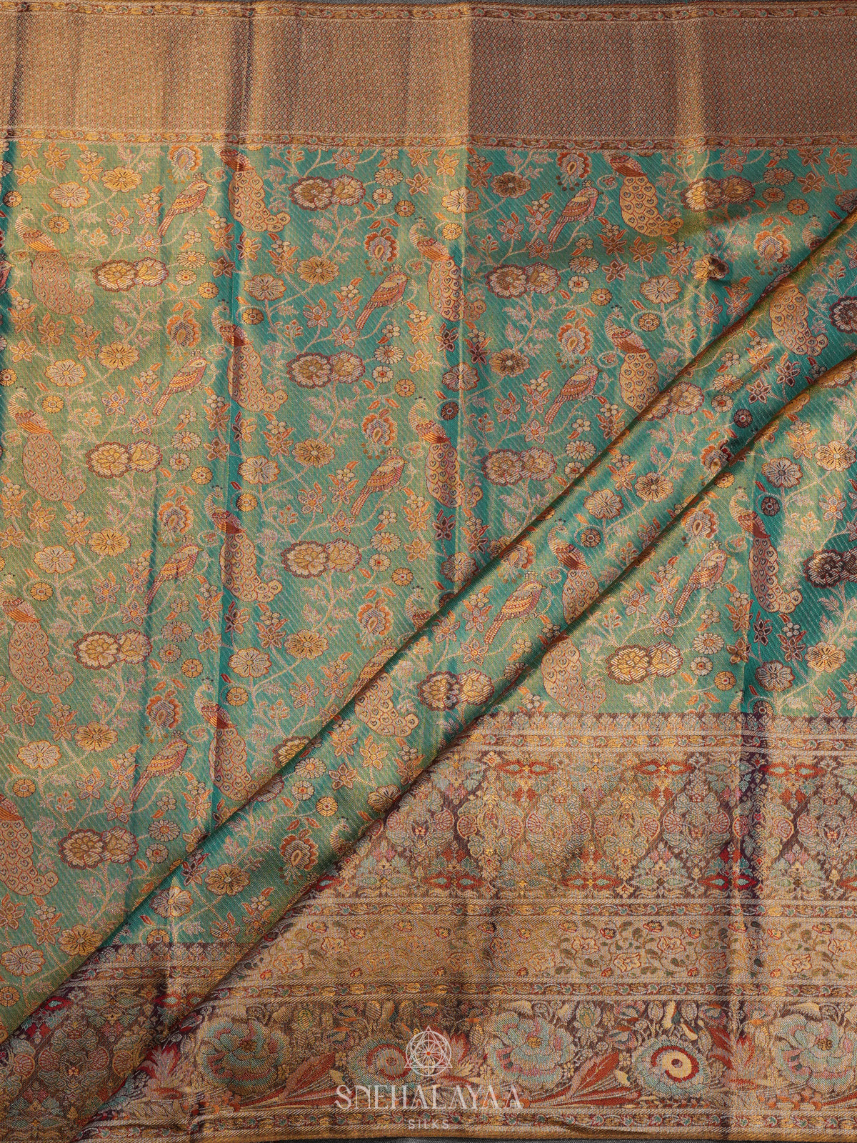 Pale Green Tissue Kanjivaram Silk Saree