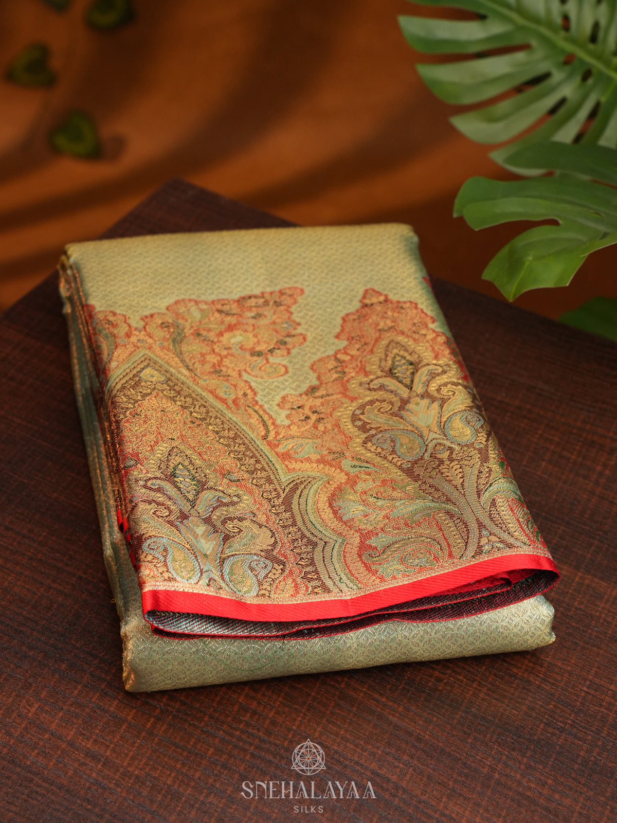 Pale Green Tissue Kanjivaram Silk Saree